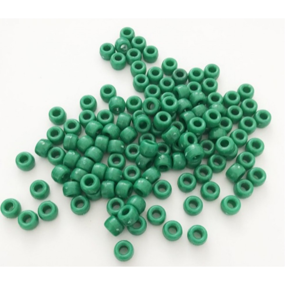 Perles en plastique (9mm.) vertes opaques