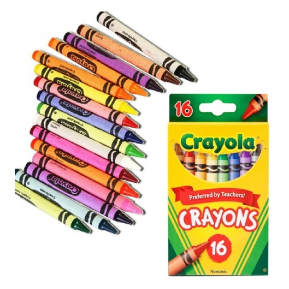 Crayons de cire Crayola, 16 couleurs, longue durée et non toxique