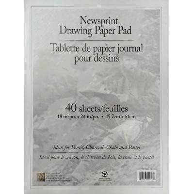 Tablette de Papier Journal pour Dessin 18x24'' - Blanc Naturel\40 f.