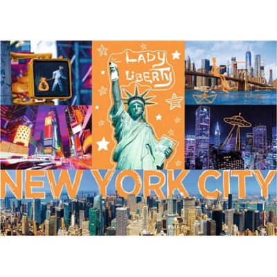 Puzzle 1000 pièces en bois : Collage New York - Trefl - Rue des