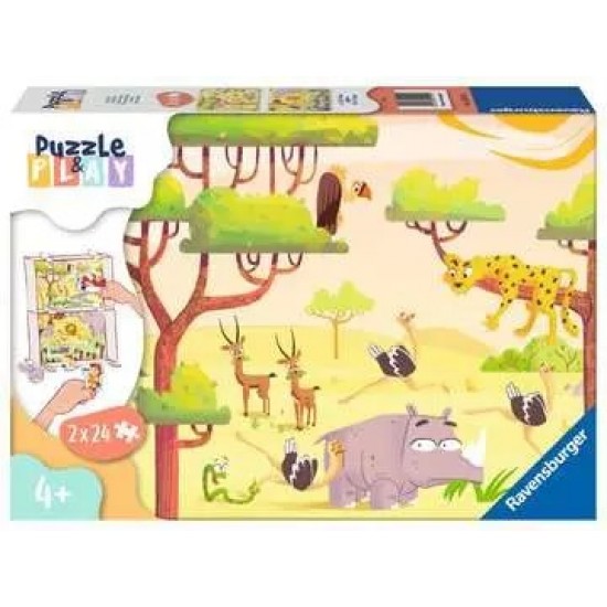 Casse-Tête /  2 x 24 mcx : Puzzle & Play - L'Heure du Safari