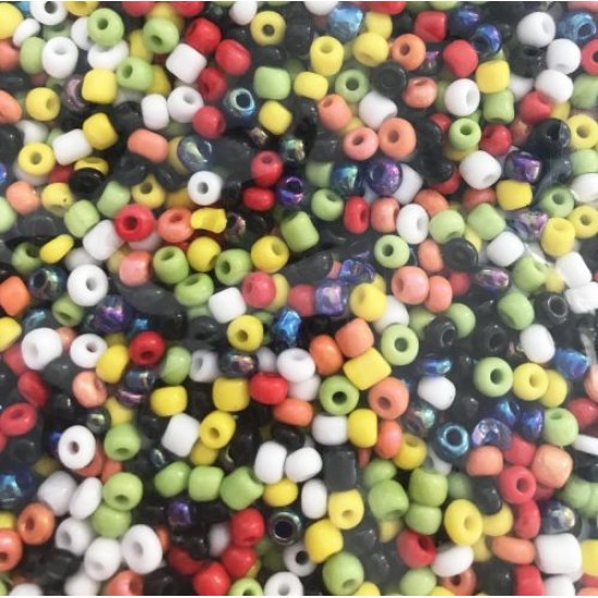 Perles de Verre 4mm : Assorties\500 gr