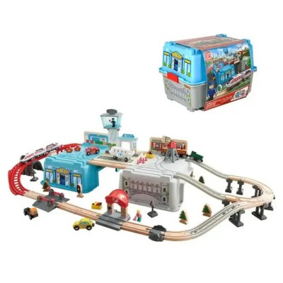 Camion De Pompier Hape Pour Circuit En Bois – Électrique, Sirène, échelle Mobile – Dès 3 Ans – Compatible Marques Connues