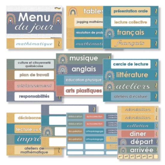 Menu du Jour pour le Primaire - Vignettes : Couleurs Terre