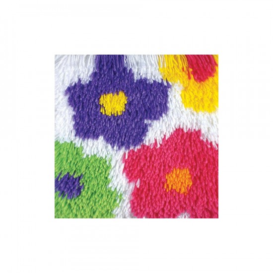 Crochet "Shaggy" - Fleurs 30x30cm