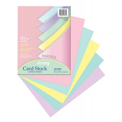 Papier Cartonné Coloré 8.5x11'' : Couleurs Pastel\pqt. 100