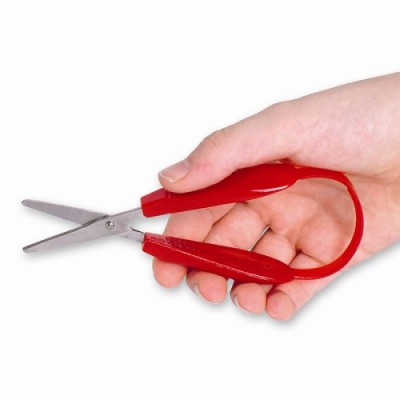 Blister ciseaux CAID gaucher Rouge 13cm pour enfant lame inox