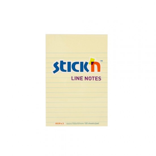 Notes Lignées Adhésives Repositionnables Stick'n 6 x 4''\100 feuilles