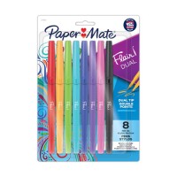 Stylos Feutres Flair Dual à Double-Pointe - Ens. 8 