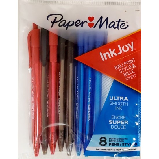 Stylos Bille InkJoy 100RT 1mm - Ens. 8 Couleurs Bureau