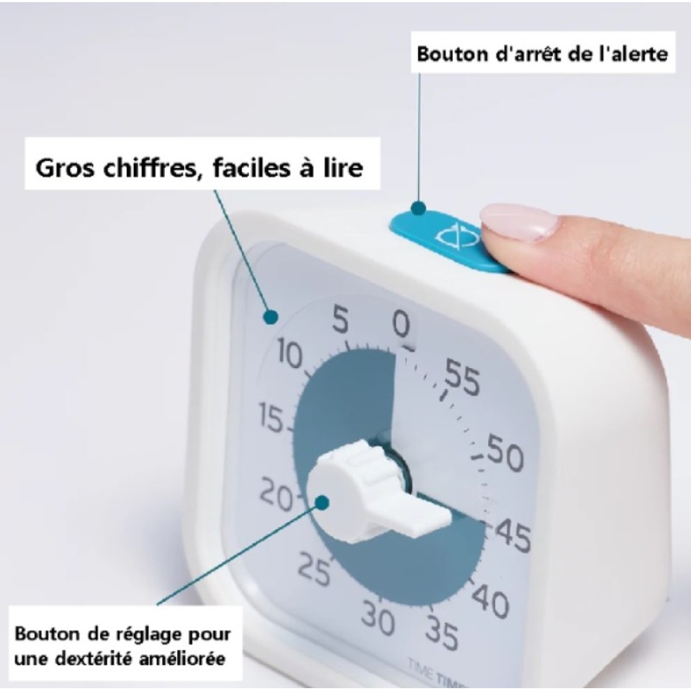 Time Timer, pro applied, 60 minutes, 3'', 7,5 cm, chiffres plus grands ...
